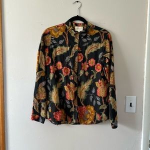Sezane Pierro Shirt Retro Flowers Size 36